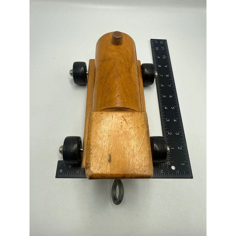 Vintage Handmade Wooden Toy Train Engine‎ Natural Wood Minimalist Collectible